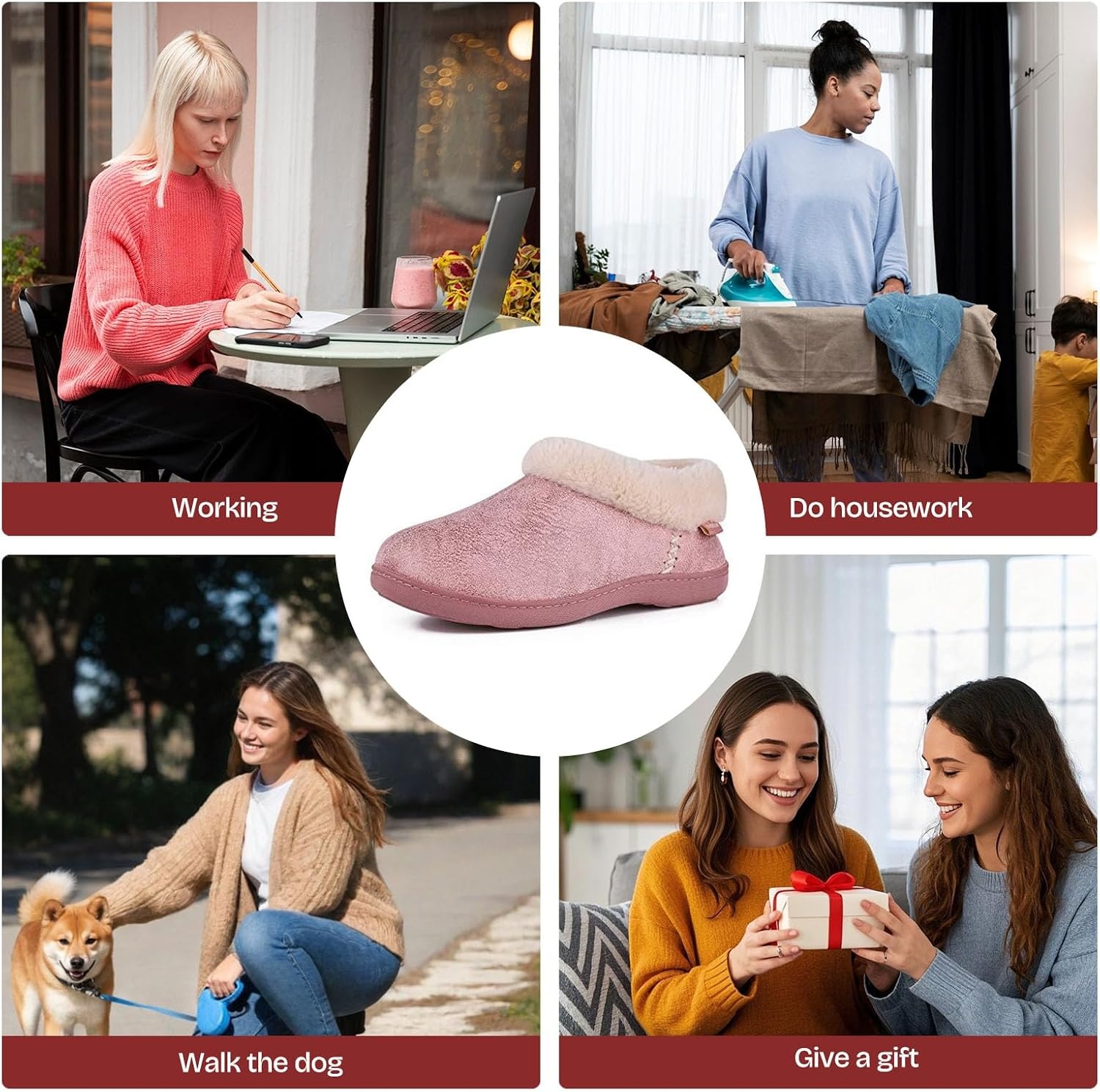 image:imageEverFoams Womens Microsuede Winter Slippers House Shoes Indoor OutdoorBaby Pink