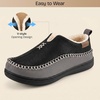 EverFoams Men’s Moccasin Slippers Memory Foam Suede Indoor Outdoor(Black)