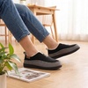 EverFoams Men’s Moccasin Slippers Memory Foam Suede Indoor Outdoor(Black)