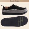 EverFoams Men’s Moccasin Slippers Memory Foam Suede Indoor Outdoor(Black)