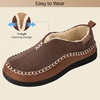 EverFoams Men’s Moccasin Slippers Memory Foam Suede Indoor Outdoor(Coffee)