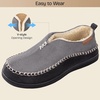 EverFoams Men’s Moccasin Slippers Memory Foam Suede Indoor Outdoor(Grey)