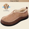 EverFoams Men’s Moccasin Slippers Memory Foam Suede Indoor Outdoor(Tan)