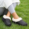 EverFoams Women’s Microsuede Winter Slippers House Shoes Indoor Outdoor(Black)