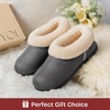 EverFoams Women’s Microsuede Winter Slippers House Shoes Indoor Outdoor(Dark Grey)