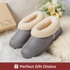 EverFoams Women’s Microsuede Winter Slippers House Shoes Indoor Outdoor(Grey)