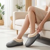 EverFoams Women’s Microsuede Winter Slippers House Shoes Indoor Outdoor(Grey)