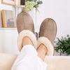 EverFoams Women’s Microsuede Winter Slippers House Shoes Indoor Outdoor(Taupe)