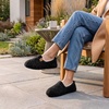 EverFoams Women’s Soft Curly Slippers Memory Foam Lightweight House Shoes(Black)