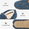 EverFoams Women’s Soft Curly Slippers Memory Foam Lightweight House Shoes(Blue)