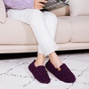 EverFoams Women’s Soft Curly Slippers Memory Foam Lightweight House Shoes(Dark Aubergine)