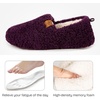 EverFoams Women’s Soft Curly Slippers Memory Foam Lightweight House Shoes(Dark Aubergine)