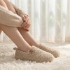 EverFoams Women’s Soft Curly Slippers Memory Foam Lightweight House Shoes(Khaki)