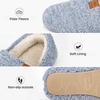 EverFoams Women’s Soft Curly Slippers Memory Foam Lightweight House Shoes(Light Blue)
