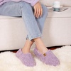 EverFoams Women’s Soft Curly Slippers Memory Foam Lightweight House Shoes(Purple)