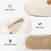 EverFoams Women’s Soft Curly Slippers Memory Foam Lightweight House Shoes(White)