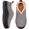 EverFoams Men’s Moccasin Slippers Memory Foam Suede Indoor Outdoor(Cinder)