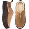 EverFoams Men’s Moccasin Slippers Memory Foam Suede Indoor Outdoor(Tan)