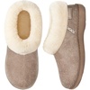 EverFoams Women’s Microsuede Winter Slippers House Shoes Indoor Outdoor(Taupe)