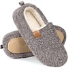 EverFoams Women’s Soft Curly Slippers Memory Foam Lightweight House Shoes(Grey)