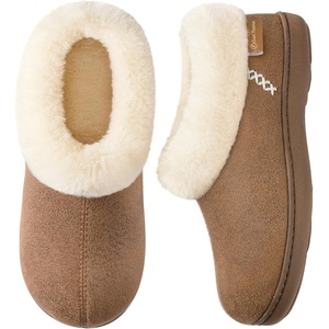 EverFoams Women’s Microsuede Winter Slippers House Shoes Indoor Outdoor(Tan)