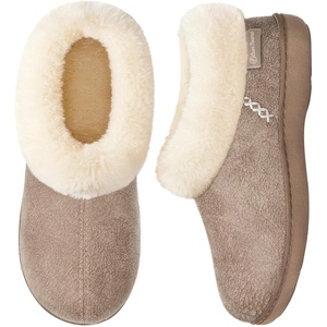 EverFoams Women’s Microsuede Winter Slippers House Shoes Indoor Outdoor(Taupe)