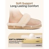 EverFoams Women’s Genuine Leather Wool House Slippers With Plush Collar(Beige)