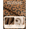 EverFoams Women’s Genuine Leather Wool House Slippers With Plush Collar(Leopard)