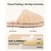 EverFoams Women’s Memory Foam Slippers Faux Fur Scuff Indoor Outdoor(Dune Khaki)